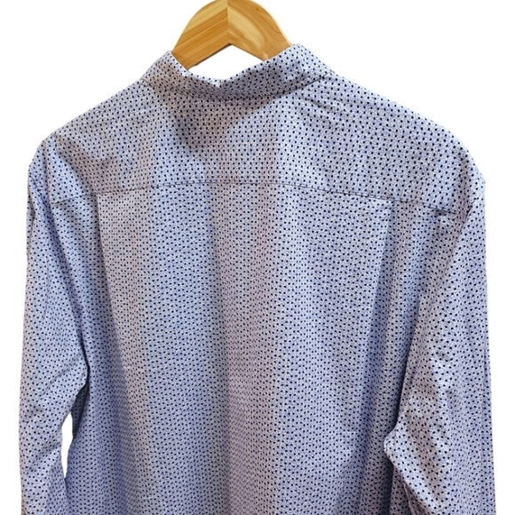 Men's Michael Kors Premium Cotton Pattern Button Up Dress Shirt Size XL Blue - Picture 6 of 8